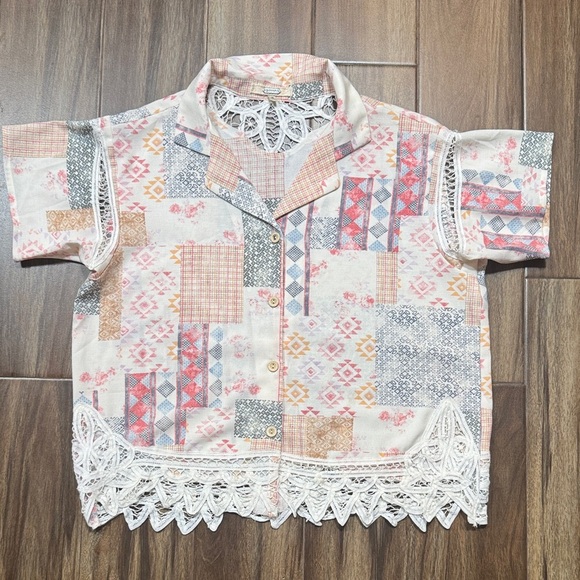 Buckle/Gimmicks Patchwork Blouse M - Picture 6 of 14